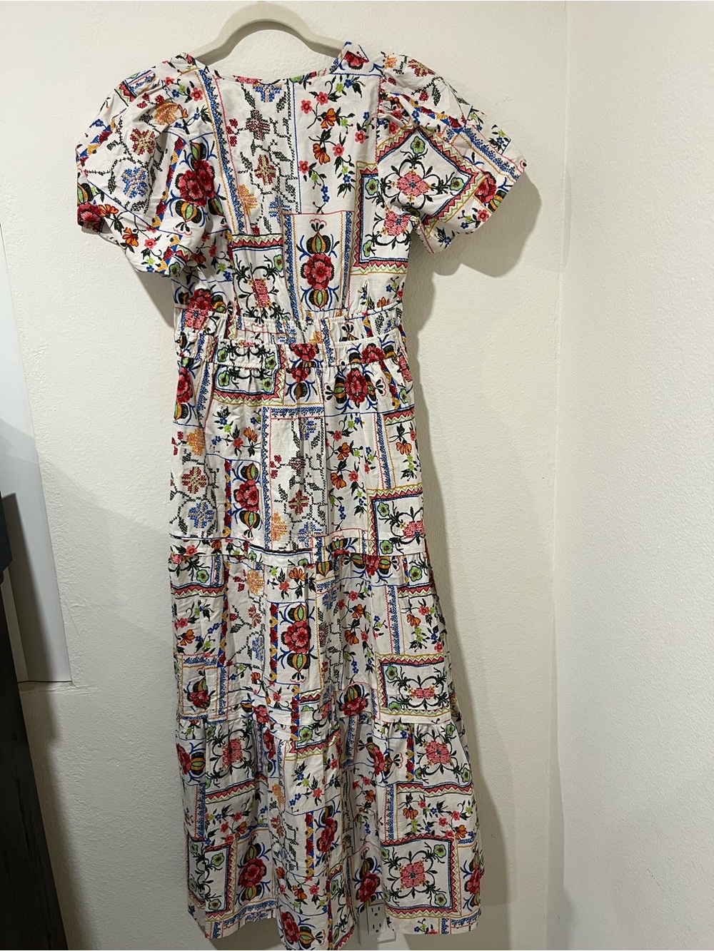 Anthropologie The Somerset Maxi Dress Ivory Tile Print Size - Picture 6 of 6